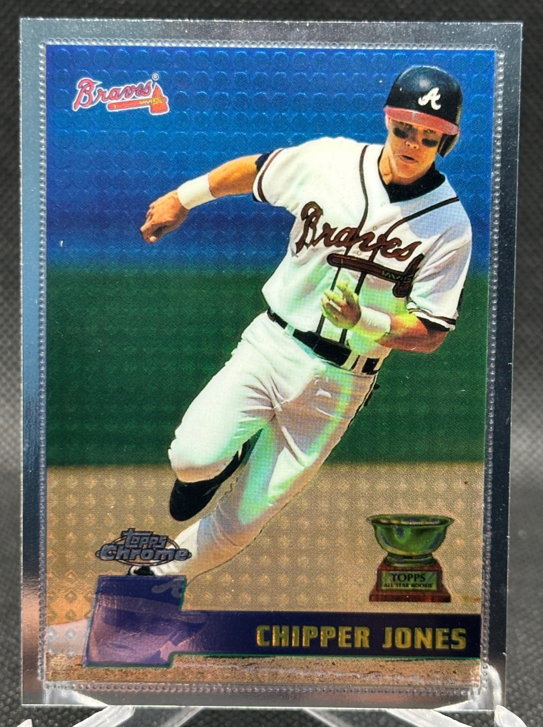 🔥1996 Topps Chrome GOLD CUP ROOKIE Chipper Jones #52 ATLANTA BRAVES HOF!
