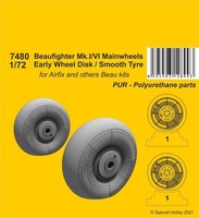 Beufighter Mk.I/Vi Mainwheels - Early Wheel Hub / Smooth Tyre / 1:72 - Cmk 7480