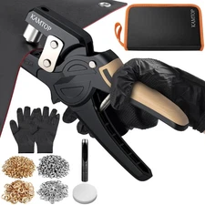 Eyelet Punch Kit，600 Gold/Silver Grommets, Grommet Tool Kit for DIY Projects,...