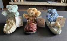 Vintage Baby Boyds Bear Foot Friends Shoe Figurines Lot Of 3 Kaylie Ruby Skylar