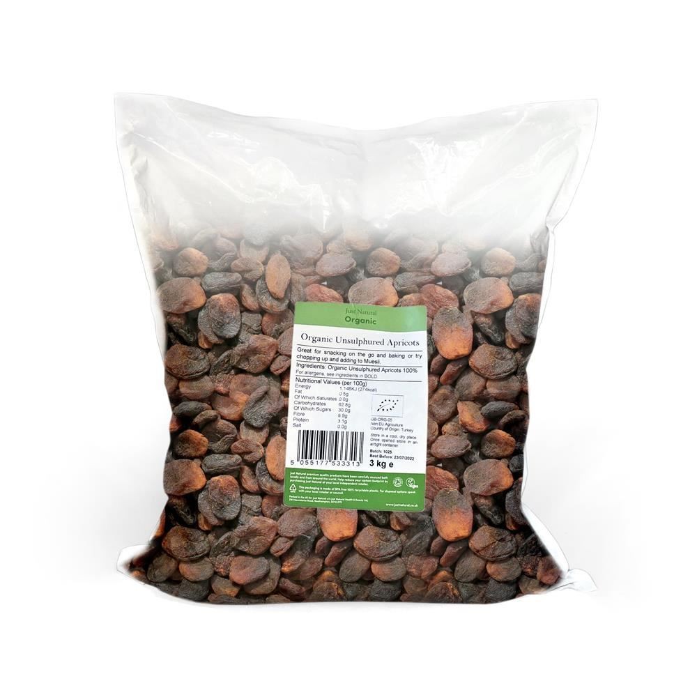 Just Natural Organic Organic Unsulphured Apricots 3kg - 2 Pack