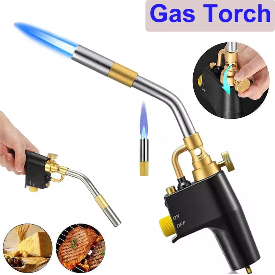 2 peças de alta intensidade Mapp tocha de gás propano cabeça de latão gatilho partida torc de soldagem - Imagem 4 de 4