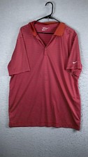 Nike Dri-FIT Polo Shirt Mens XL Red Stripe Tour Performance Golf Short Sleeve