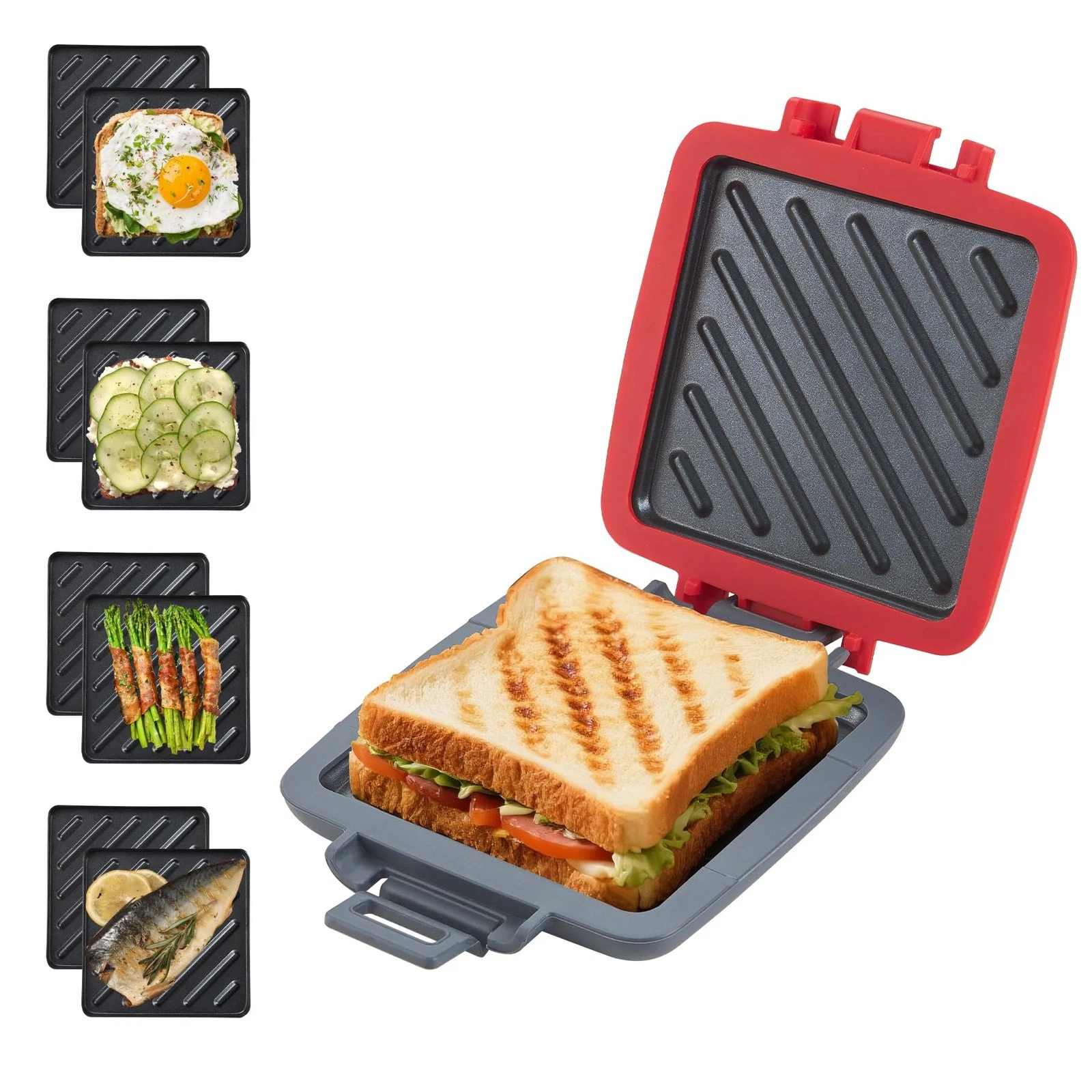Microwave Toastie Sandwich Maker, Snack Maker & Panini Press, Removable Non-S...