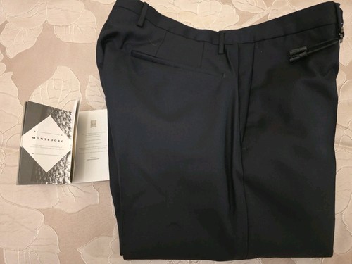Pantalon Homme Hawk De Marque Mangano - Taille 46 - Noir En Soie - Slim Fit - Neuf Avec étiquette