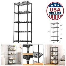 Elegant 5-Tier Wire Shelving Unit - Stylish Metal Storage Rack (21”Wx14”Dx61”H)