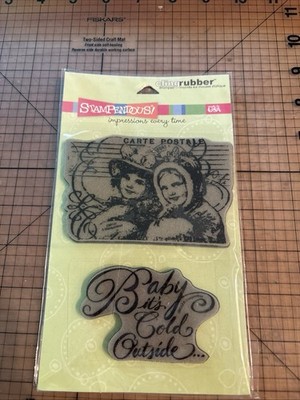 Stampendous Cold Pair Baby It s Cold Outside Cling Rubber Stamp Set CRS3016 NEW