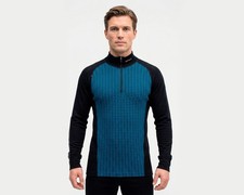 DEVOLD 100% Merinowolle Zip Neck Herren Thermo Base Layer Größe S