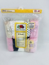 Fruit Of The Loom Girls Tag Free Cotton Briefs Panties 10 Pair Pack SIZE 4