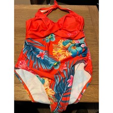 Shein Red Floral halterneck swimsuit - 38DD - New without tags