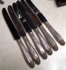 6-Sterling Silver Handled International Dinner Knives Knife Prelude Pattern