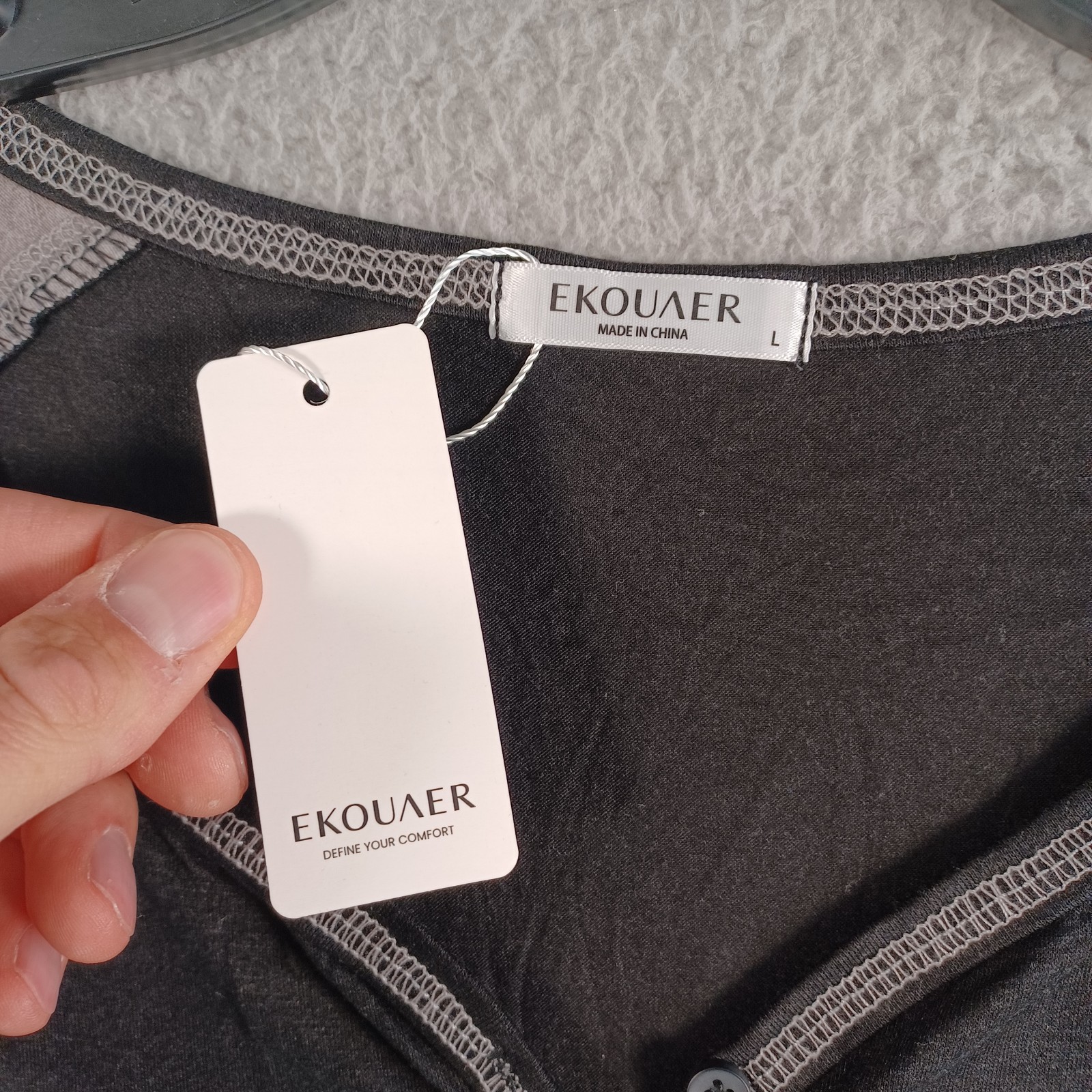 NWT EKOUAER Womens Multicolor Dress Size Large Pockets Soft Stretch Button Neck