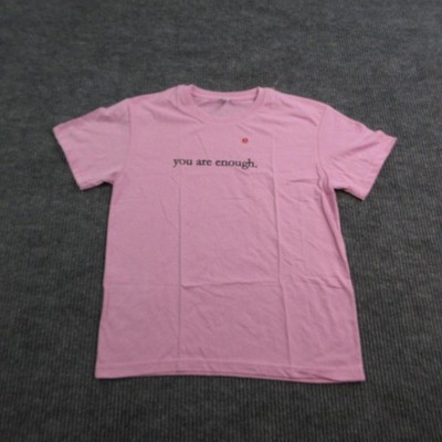 You Are Enough Shirt Womens L Pink Crew Neck Cotton Casual Graphic Tee