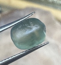 River Smoothed Natural Uncut Green Montana Sapphire 2.55 Ct 7.5x7.5x6 Mm