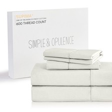Simple Opulence Simpleopulence 100 Supima Cotton 600 Thread Count Queen Sheets