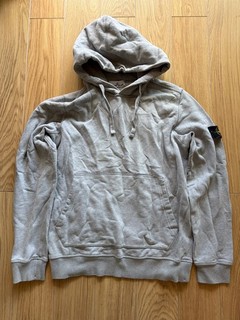 Autentica felpa con cappuccio uomo grande Stone Island GRIGIO OTH sopra la testa CLG
