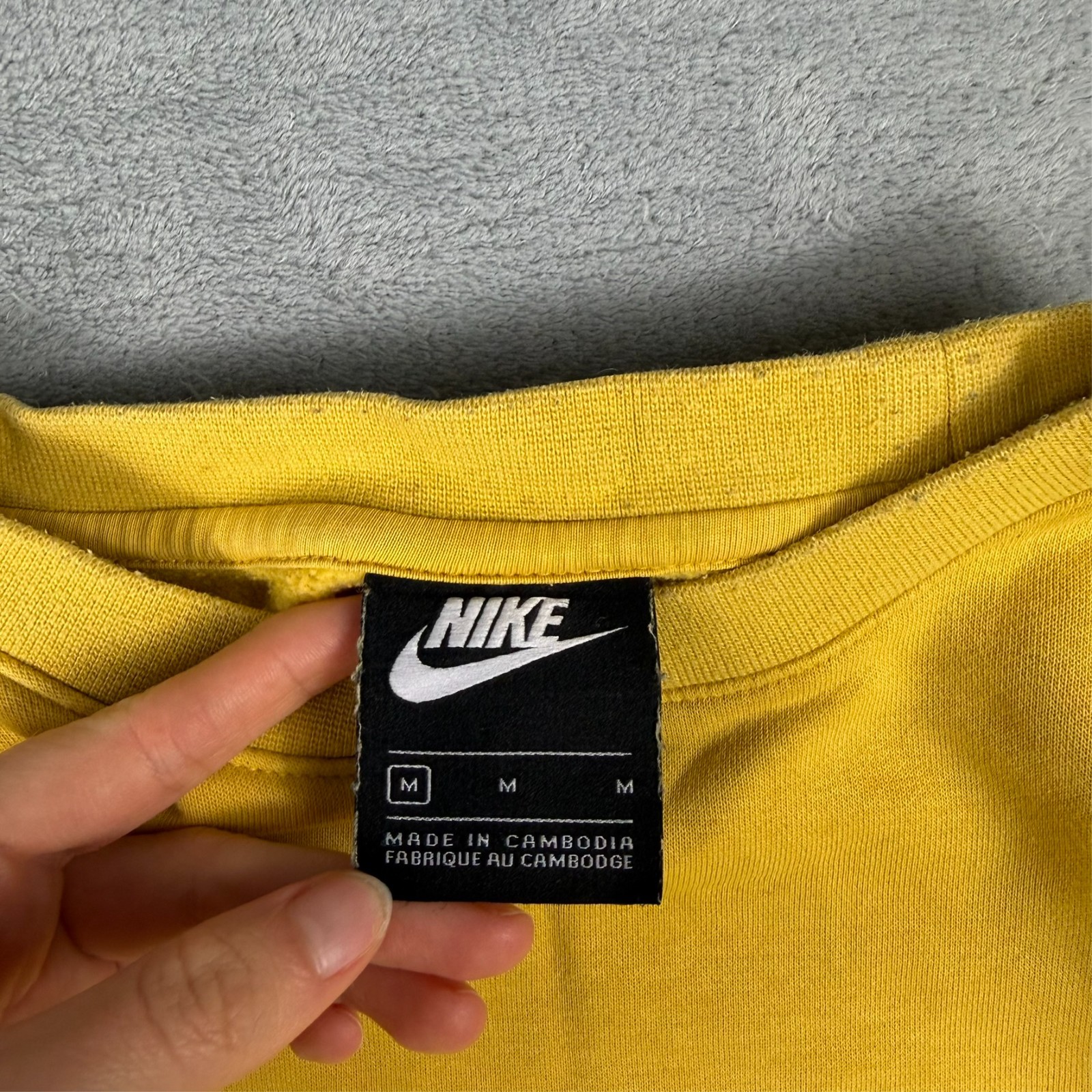 Vintage Nike Y2K Yellow Mini Swoosh Oversized Medium Pullover Sweatshirt image 5