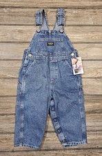 Vintage OshKosh B'Gosh Denim Carpenter Overalls 3 Toddler Vestbak Snap Legs