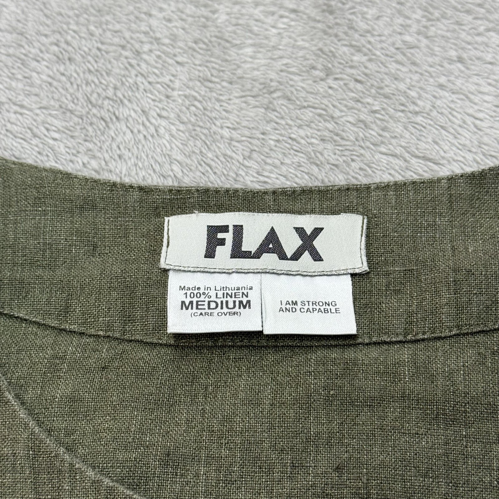 Flax Jacket Womens Medium Button Front Pockets Li… - image 2