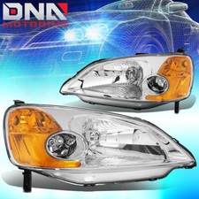 For Honda Civic 2001-2003 Sedan Oe Replacement Chromeamber Headlights Lamp