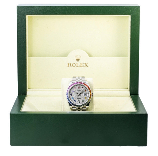 Rolex Datejust 41mm Stainless Steel Jubilee Rainbow Bezel - 126300 image 5