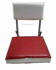 Stadium Seat 101 13  x 16.5  x 5   Metal Frame Foldable Red White Vintage