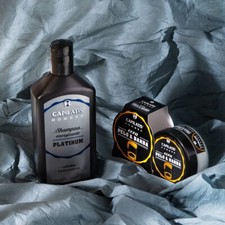 Combo Capilatis Champú Energizante Platinum y Cera pelo & barba, Línea Hombre