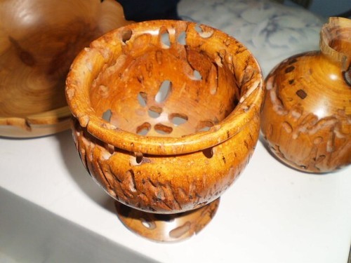 Wormy Wood Vases Hand crafted, signed & dated bowls 4-4-1 price SEE DESCRIPTION - Picture 8 of 12