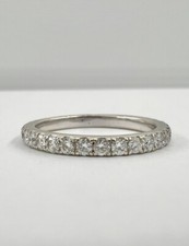 Designer 14K White Gold .50ct Approx Diamond Stacking Wedding Eternity Band Ring