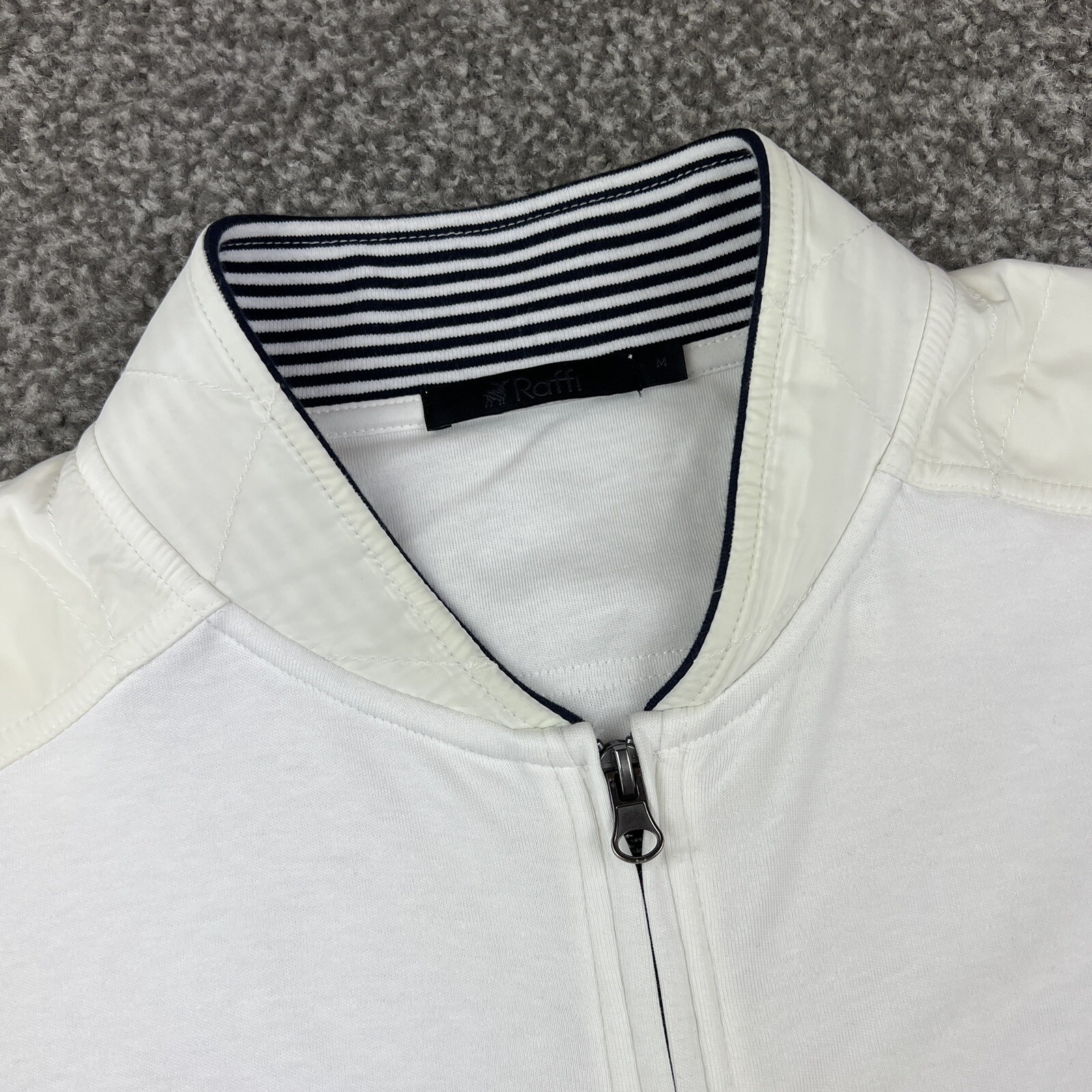 Raffi Jacket Mens Medium White Solid Full Zip Bom… - image 5