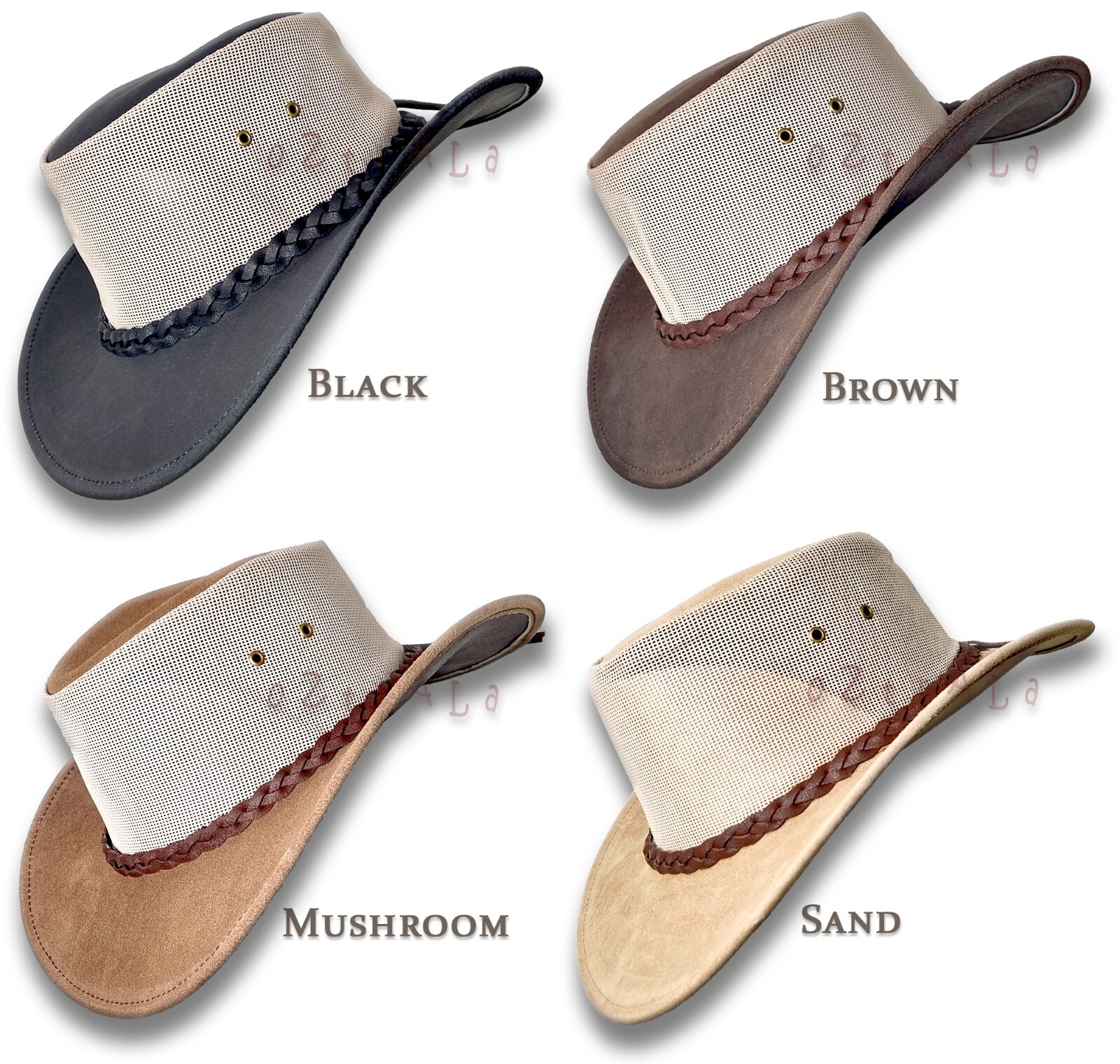 HAT oZtrALa HL34 Gamuza CUERO Malla Brisa Vaquero Australiano Golf Outback Verano