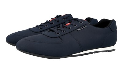 LUXURY PRADA LINEA ROSSA SNEAKERS SHOES 4E3245 NAVY BLUE US 10.5 EU 43,5 44