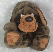 Hound Plush Dog Bloodhound Vintage Stuffed Animal Plush Puppy Brown Taiwan 8"