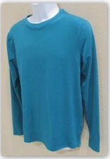 All In Motion Men S M L & XXL TEAL LONG Sleeve Performance Athletic Shirt  Wicks