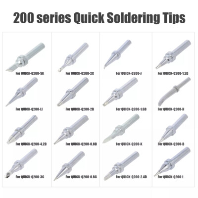 Q200 series For use in Quick 3202/203H/376D/LF3000/TS2200 soldering tip designed