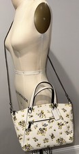 COACH PRAIRIE SATCHEL LEATHER HANDBAG CHALK FLORAL PRINT - 87109