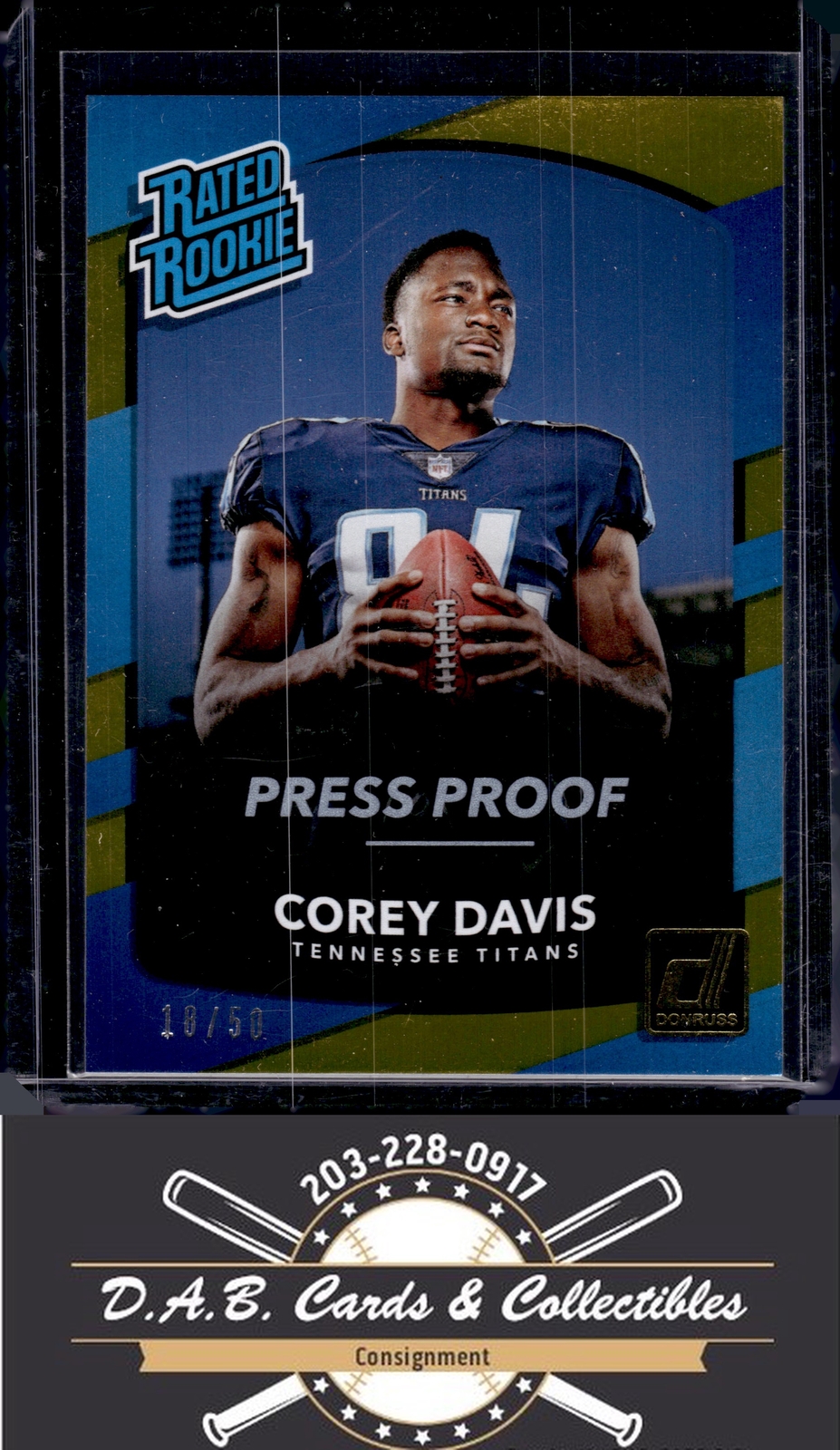 Corey Davis Panini Donruss #316 Gold Press Proof