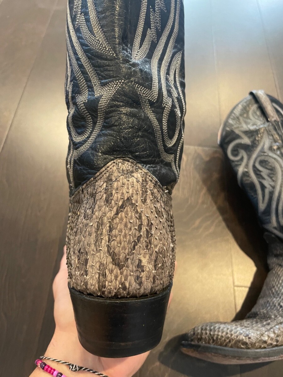 Bottes de cowboy vintage J Chisholm en cuir marron style