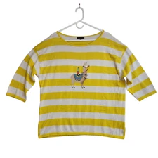 BuaBua Womens 2XL 3/4 Sleeve Striped Llama Top