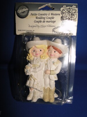 New Vintage Wilton Petite Country & Western Wedding Couple, 214-1120