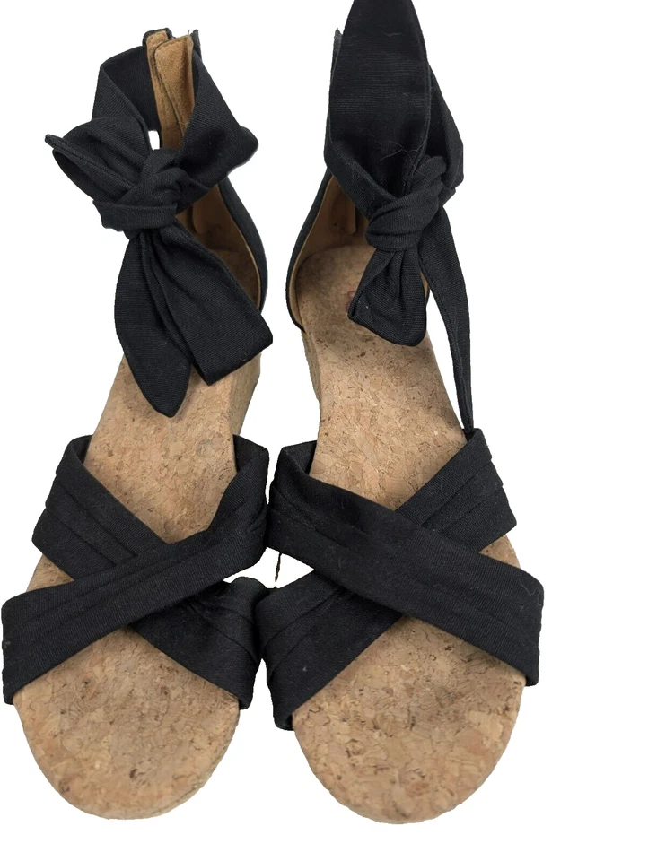 Ugg Australia Traci Alpargata Tobillo Arco Cuña Zapatos Negro Talla 9 Resort Playa Foto 2 de 4