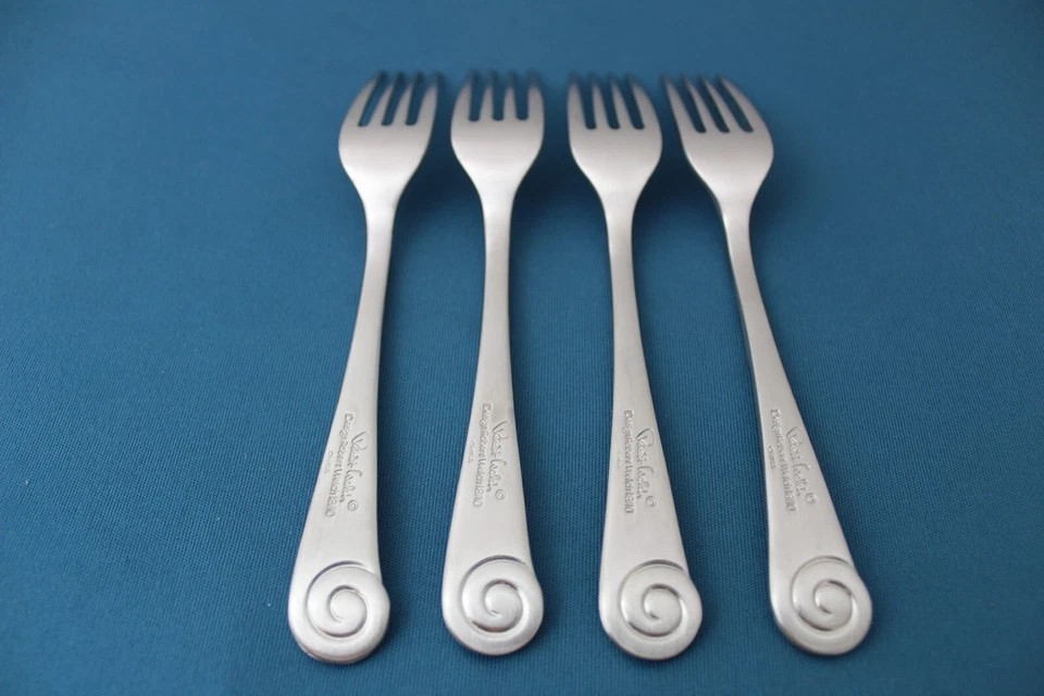 4 tenedores de ensalada Robert Welch AMONITA SATINADO 18/10 acero inoxidable China NUEVO 6 3/4" Foto 4 de 4