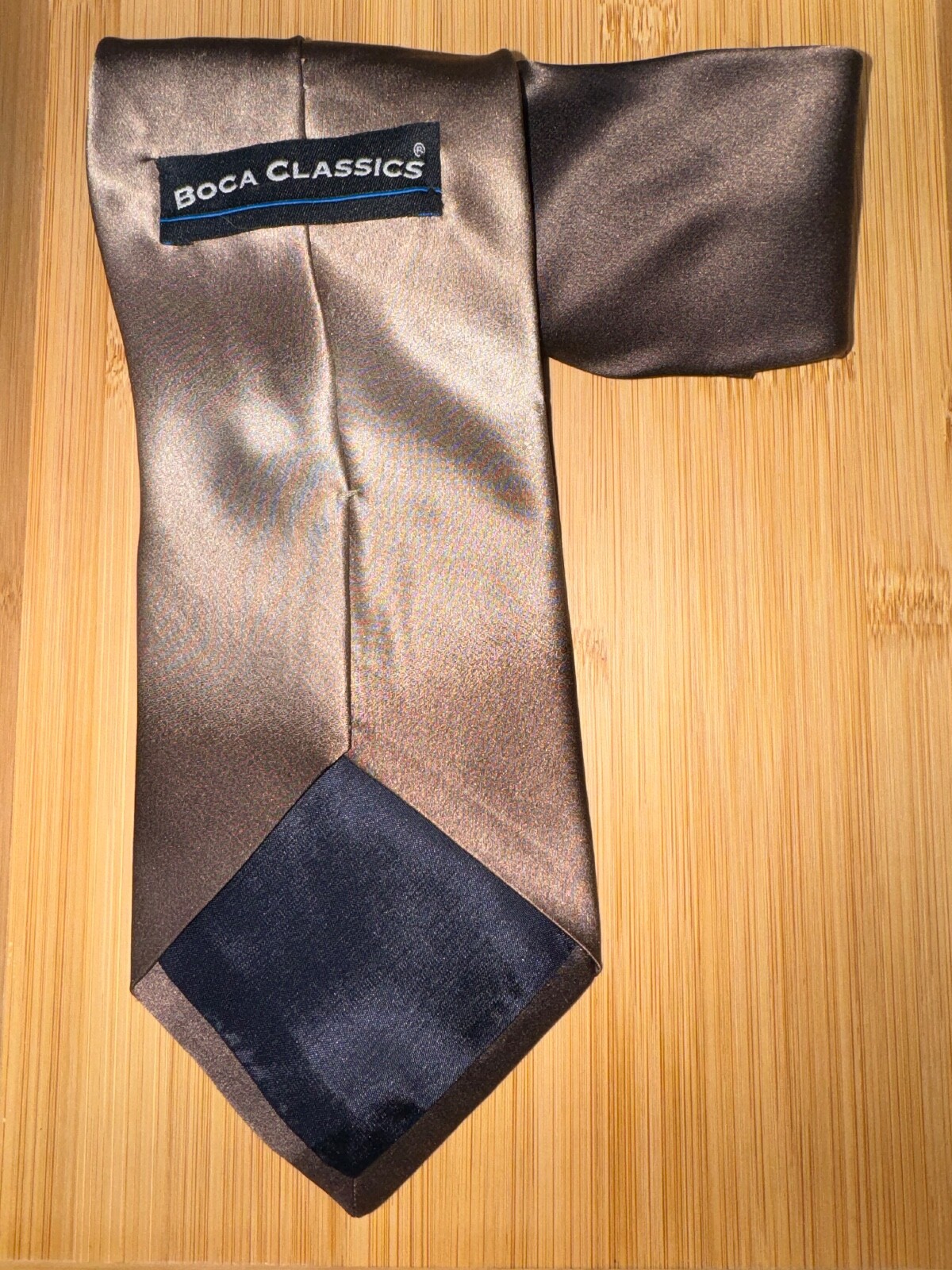 Boca Classics Brown Solid Color Tie - image 2