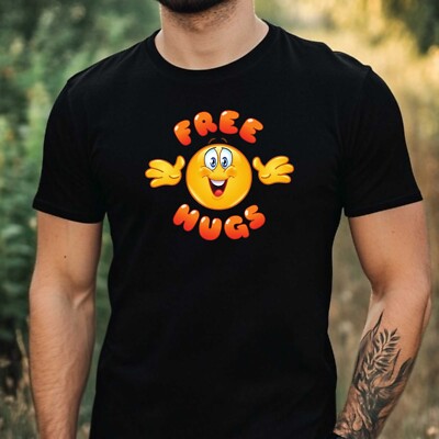 Herren T-Shirt Free Hugs Motiv Baumwolle Größe XS bis 5XL