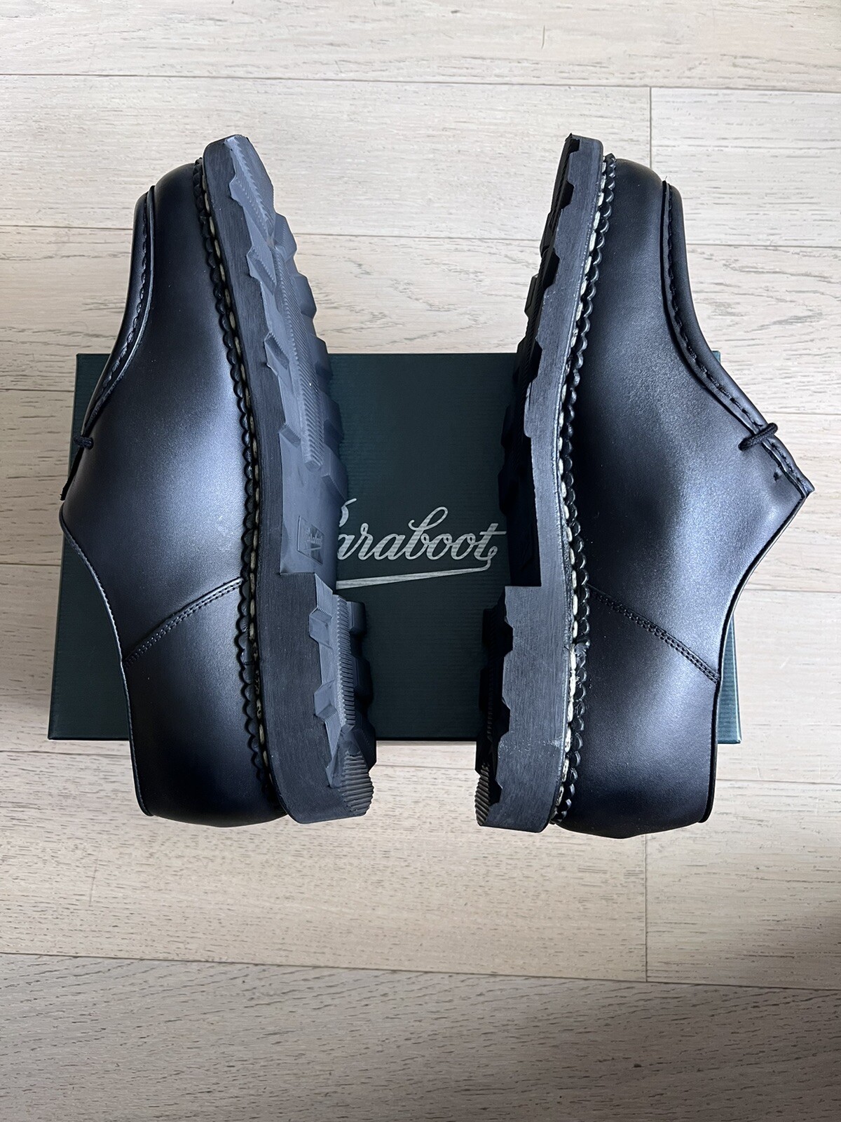 SAOLA Scarpe Stivali Paraboot Michael Derby Made In France 10 5 9 5 Alden Nero Tigre