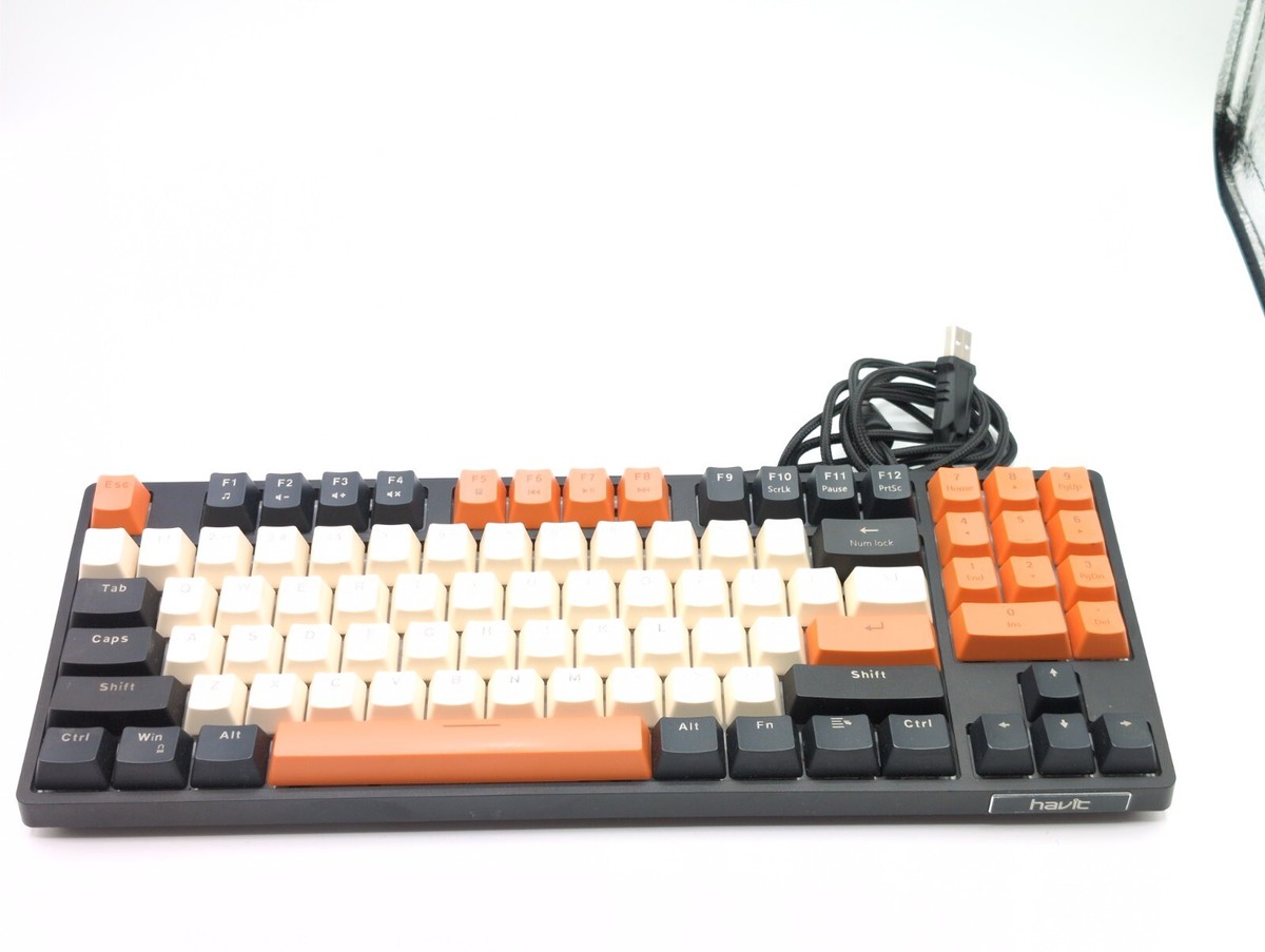 HAVIT KB487L TKL Mechanical Keyboard w/ 89 Keys PBT Keycaps - Red