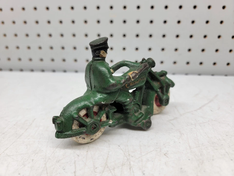 ANTIGUA MOTOCICLETA HUBLEY HIERRO FUNDIDO CHAMPION, VERDE b-x Foto 4 de 4