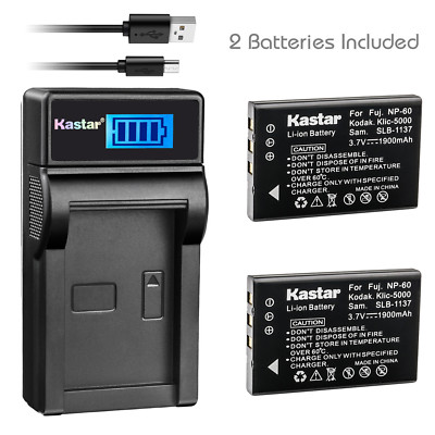 Kastar Battery LCD Charger for NP-60 FNP-60 EPSON PALB1 EPSON P