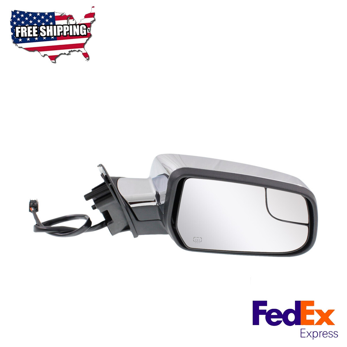 Mirror Chrome Passenger Side Fits 2010-2017 Chevrolet Equinox GMC Terrain