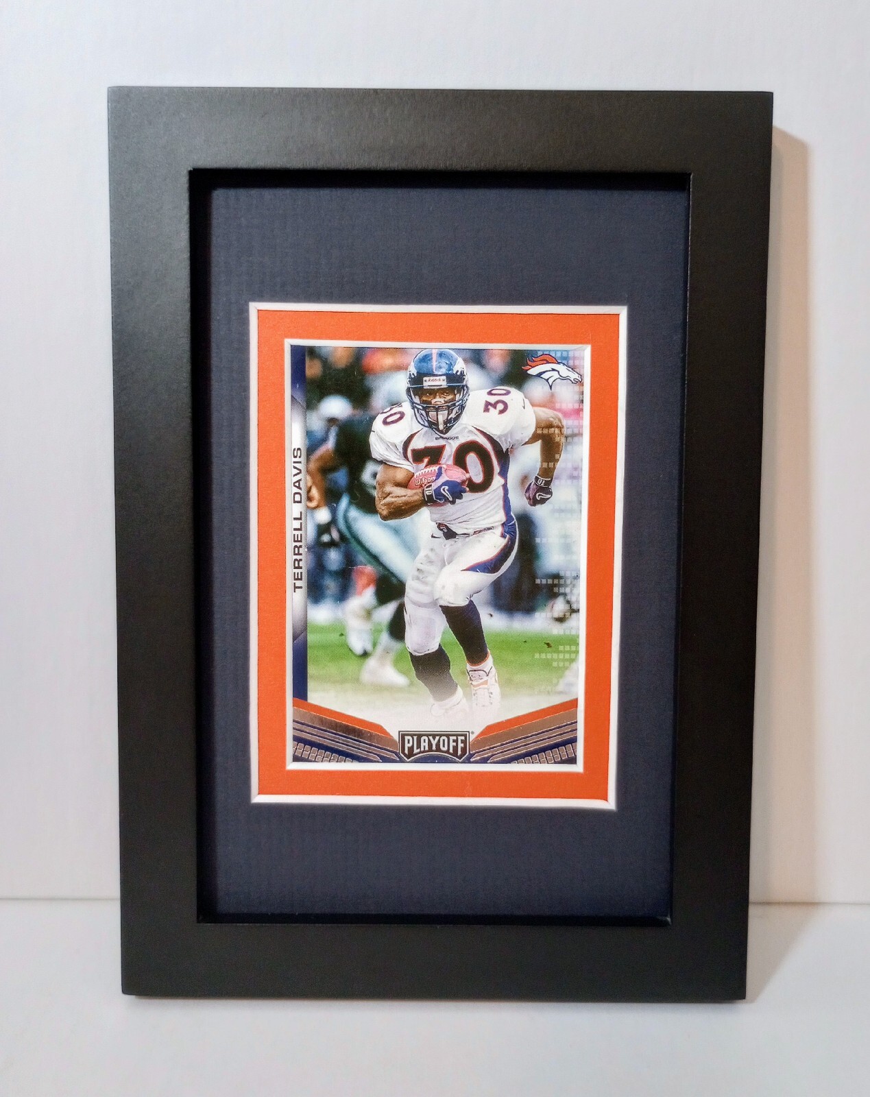 Terrell Davis Denver Broncos Framed Football Card Plaque 2019 Panini Playoff #78